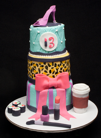 Fashion Cheetah Print Birthday Cake
